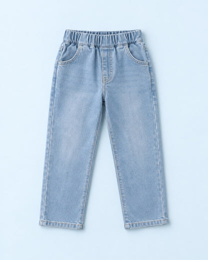 のびのびストレッチ ロングパンツ ブルー