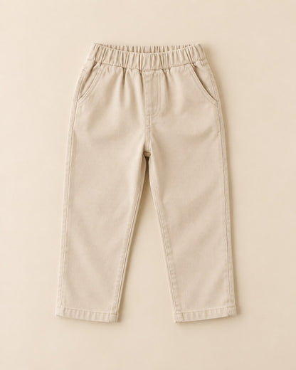 のびのびストレッチ ロングパンツ ベージュ